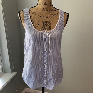 J. Crew pinstripe sequin bib cami tank size S